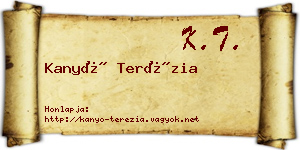 Kanyó Terézia névjegykártya